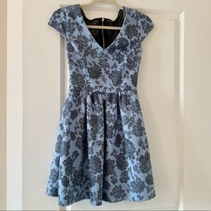 B.Darlin from Macy’s blue floral A-Line dress